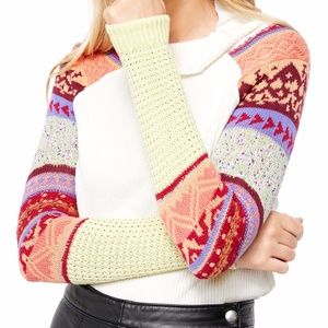 FREE PEOPLE Prism Fair Isle Sweater Ivory Size L!!